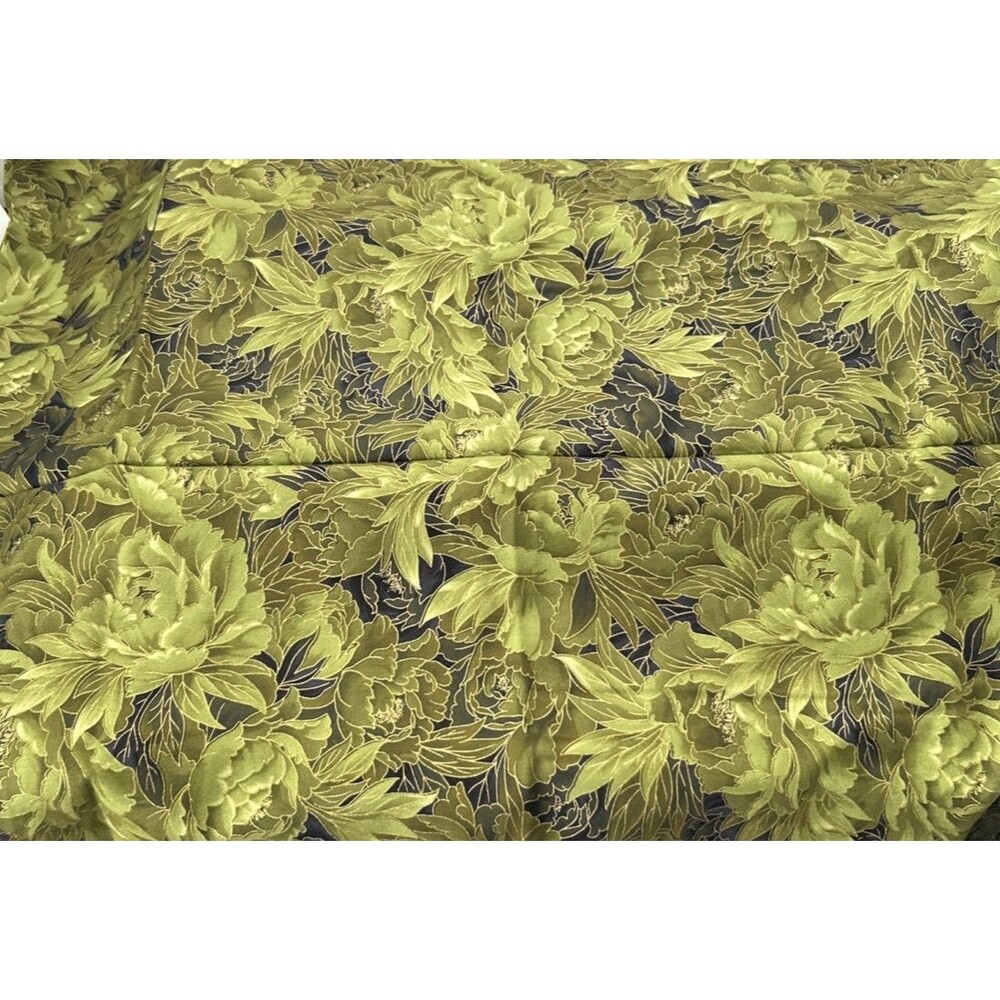 Robert Kaufman Cotton Quilting Sewing Fabric Oriental Traditions Green Floral